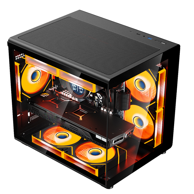 Micro 275m ATX Mid-Tower Gaming PC Case 339x275x330mm Black