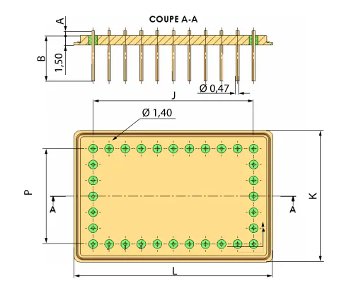 Customizable TO 46 Header With Glass To Metal Seal Gold Plated Pins Nickel Plated