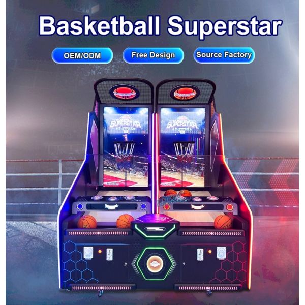 Adult Indoor Electronic Coin Operated Skill Shooting Crazy Hoop Street Basketball Arcade Game Machine