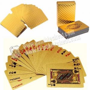 China Magic Cheating Durable Waterproof Plastic 24K Gold Foil Poker 2 Numbers wholesale