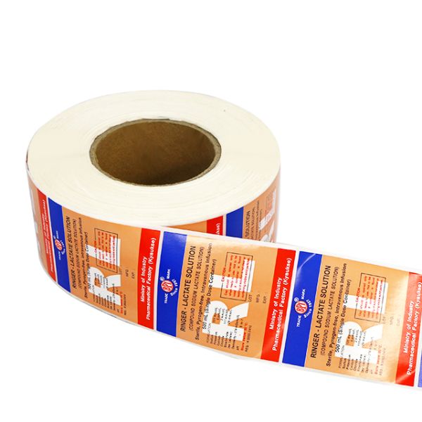 40mm Patterned Vinyl Sticker Roll Pharmaceutical Colorful Adhesive Label