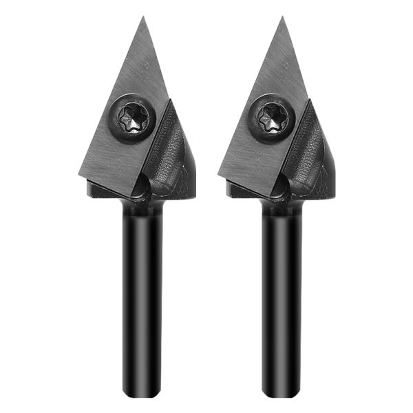 1/4 1/2shank 6 12mm 45 /60Degree V Bit Replaceable Insert V-Groove Slotting Router Bit for Woodworking