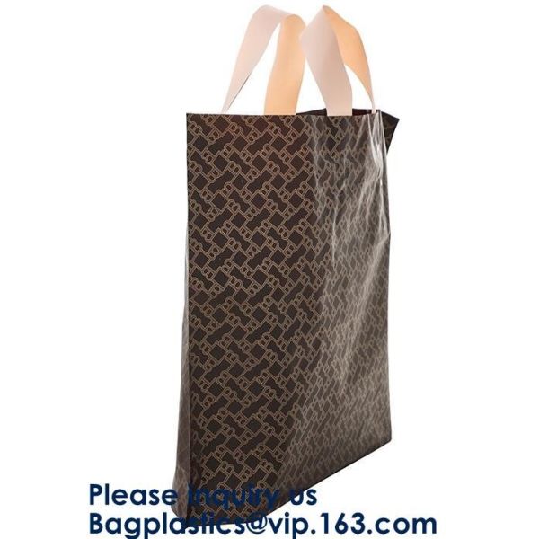 Gravure Printing With Your Own Logo Plastic Shopping Bag Material LDPE/HDPE Custom Carrying Soft Loop Handle Bags