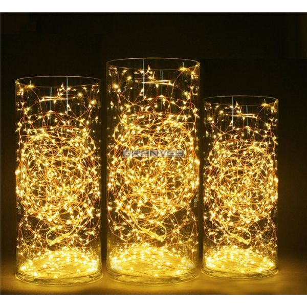 Copper Wire Decorative Outdoor Led String Lights , 200 LED Rope Light AA Battery