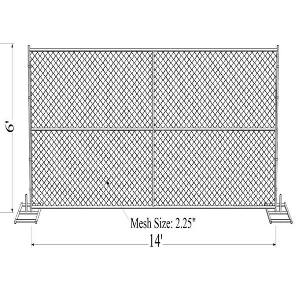 Cross Brace 11.5 Ga (0.11") Us Standard Galvanized Chain Link Temporary Steel Fence No Import Duty