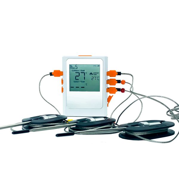 Long Range Remote Smart Wireless Meat Thermometer Wifi For Oven, Grill, Kitchen, BBQ With Battery