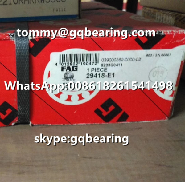 Germany Origin Gcr15 Material FAG 29418-E1 29418-E1-XL Thrust Spherical Roller Bearing