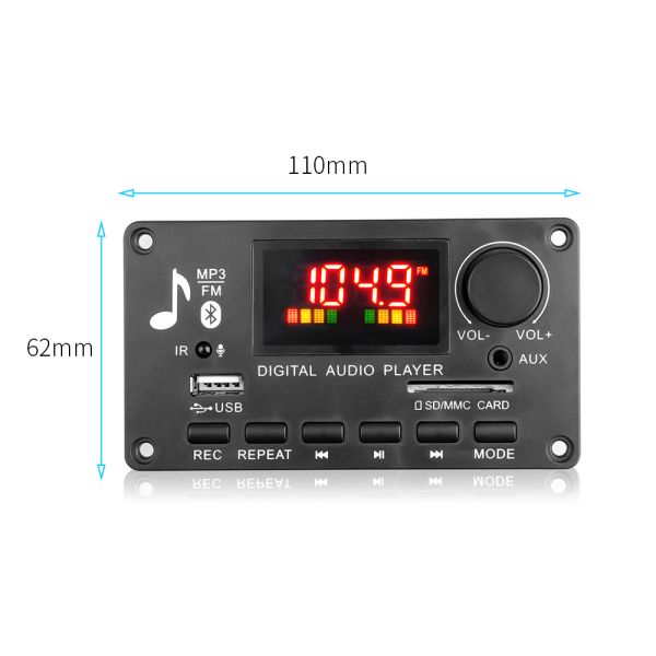 80W Amplifier Board Wireless Car Music Mp3 Decoder Player Handsfree Module DC 5V-26V FM Radio Audio Module
