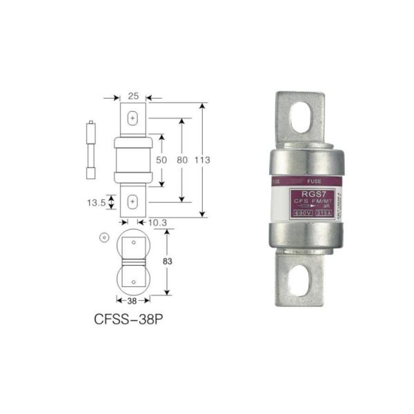 High Voltage HRC Fuse Bolt Connected AC/DC 5-800A CE Standard 690VAC 500VDC Fast Speed