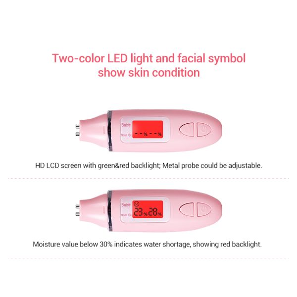 Home Use LCD Display Digital Facial Body Skin Analyzer Moisture Oil Test Meter