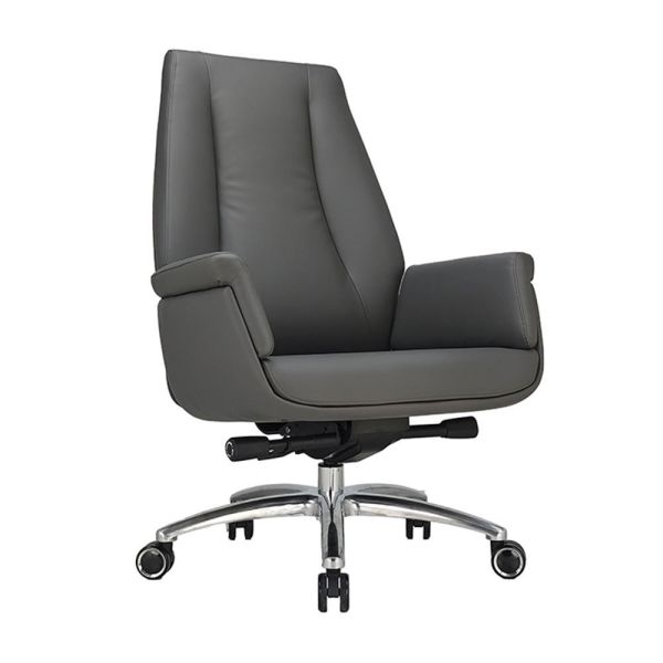Luxury Middle Back Executive Office Desk Chair Set High Quality Metal Frame Ergonomic PU Leather Padding Traditional Design