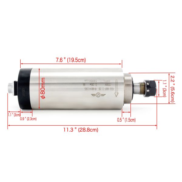 Stainless Steel CNC Spindle Motor ER20 24000RPM For Wood Engraving Milling