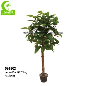 China Factory Handmade Hot Selling Popular Artificial Zebra Plant With Pot wholesale