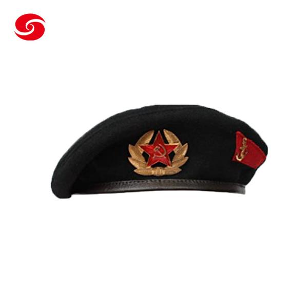Quality Vintage Russian Military Uniform Hats Unisex Army Wool Beret Hat Beret for sale