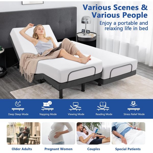Easy Assembly Electric Adjustable Beds Zero Gravity Sleep Smart Bed