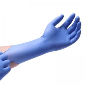 China Anti Impact Blue Nitrile Powder Free Disposable Gloves on sale