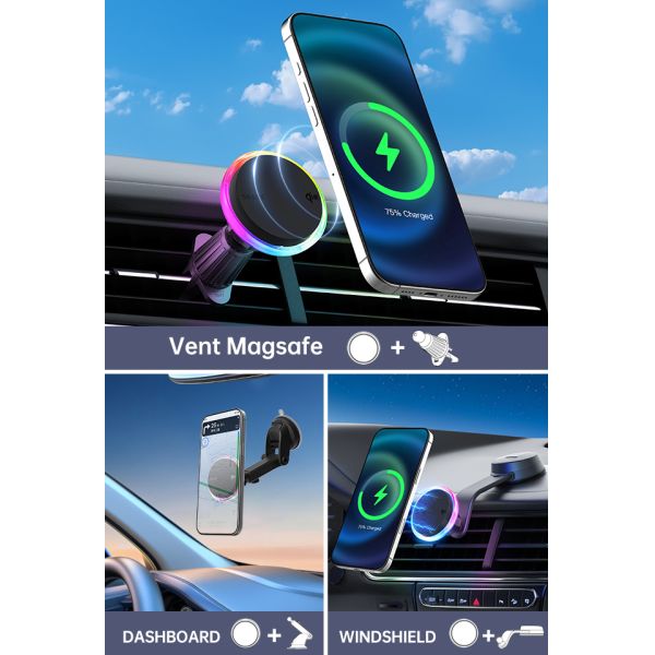 Iphone 15 Pro Max Charger Crystal Texture Transparent Design Dreamy Effect 15W Fast Charging Wireless Charger