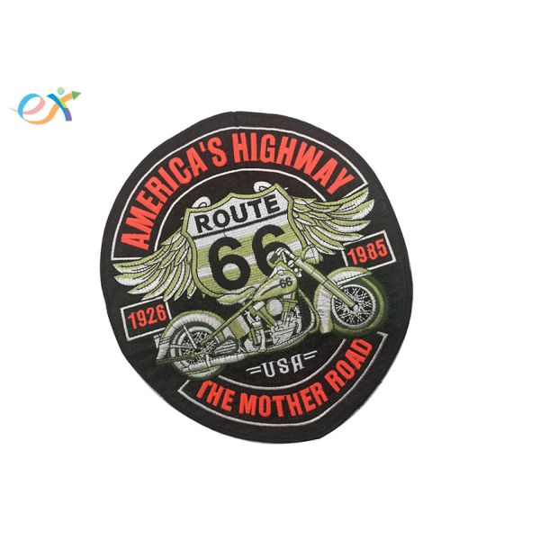 Rectangle Embroidered Motorcycle Patches , Custom Made Patches For Leather Vests
