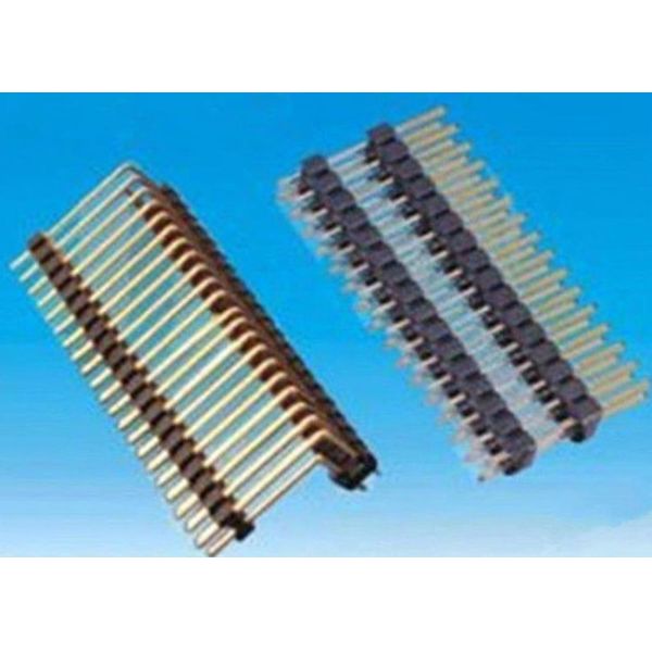 Pitch2.54mm 1*22P HeaderConnector 90° Double plastic Black Brass material