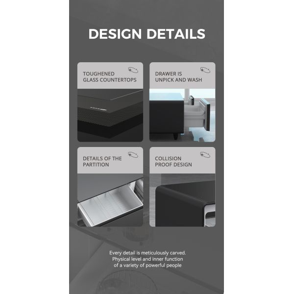 Multifunctional Smart Coffee Table with Wireless Charging and 0-8 Temperature Range