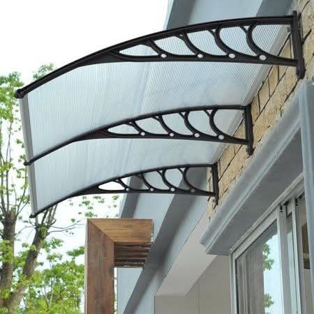 Split Panel Polycarbonate Awning with Plastic Bracket for Easy Installation