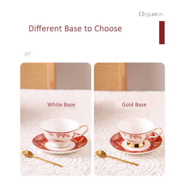 Vintage Design Style Luxury Porcelain Tea Cup And Saucer Set Sustainable Bone Gift