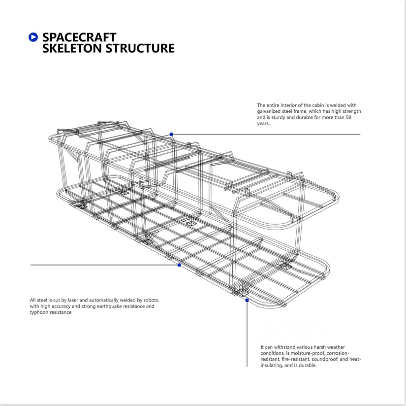 38 M2 Model E7 Solar Capsule House With 2 Bedroom Kitchen Bathroom Luxury Apple Cabin Capsule Home Vessel House Modular Homes