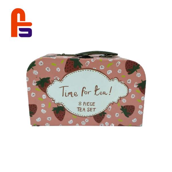Quality Elegant Patterns  28*18*8cm Compact Size FSC Compliant Cardboard Suitcase Box for sale