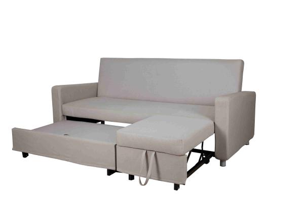 Quality Gray Cotton Home Sofa Bed Convertible Adjustable Footrest With Side Pocket for sale