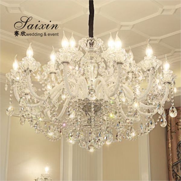 12 Light Crystal Chandelier Bedroom Lighting Event Ceiling Decor Larger Shade Hotel 20 Inch