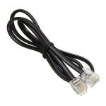 Shielded RJ12 to RJ12 6P6C Telephone Cable 24AWG Black PVC