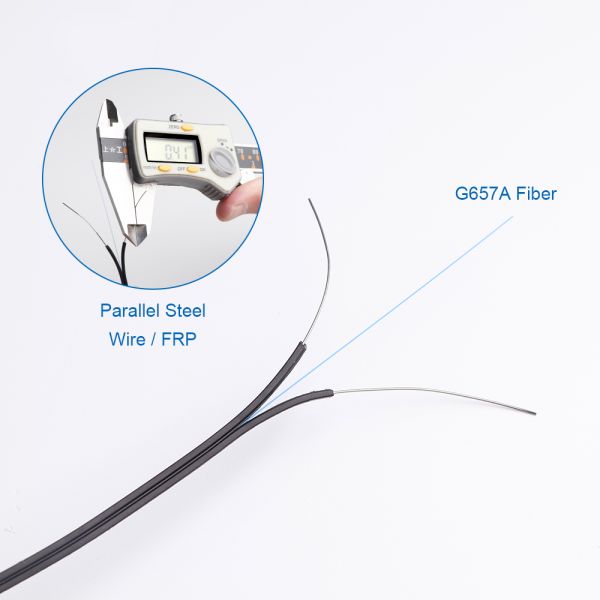 Factory price 1,2 Core FTTH G657A1 G657A2 Flat Drop Fiber Optic Cable
