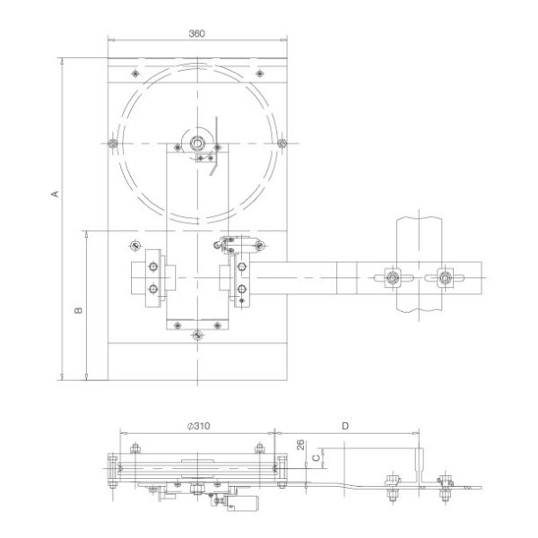 Cast Iron Material Elevator Spare Parts Tension Device For Middle / High Speed Elevator