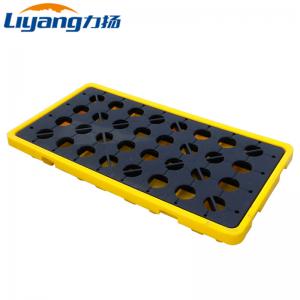 China HDPE PP 4 Drum Spill Containment Pallet 1300x1300 4 Ton Static Load wholesale