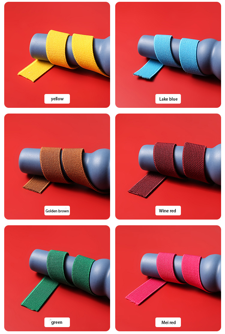 Double side thickened twill elastic band for garment underwear colorful elastic band