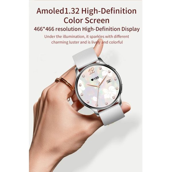 Y11 Women Smart Watch Luxury 1.32" Amoled Screen Smartwatch BT Call