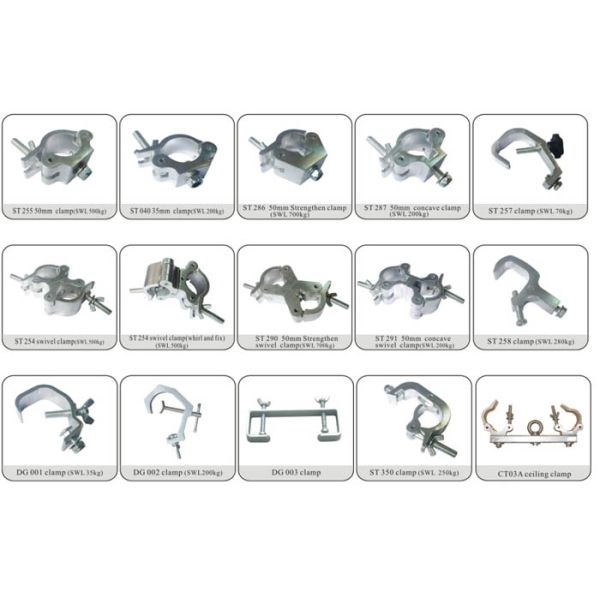 Truss Accessories 35mm Tubing Hook Lighting G Clamp Aluminum 280kg