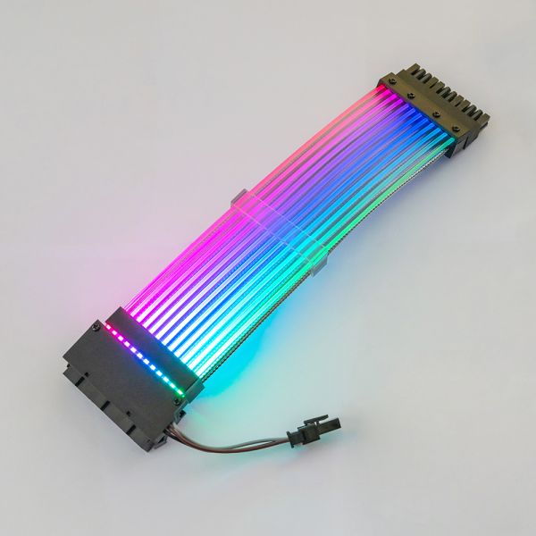 PC 24Pin RGB Computer Electronics Cable 5V 3Pin Synchronous Single Headlight 200mm