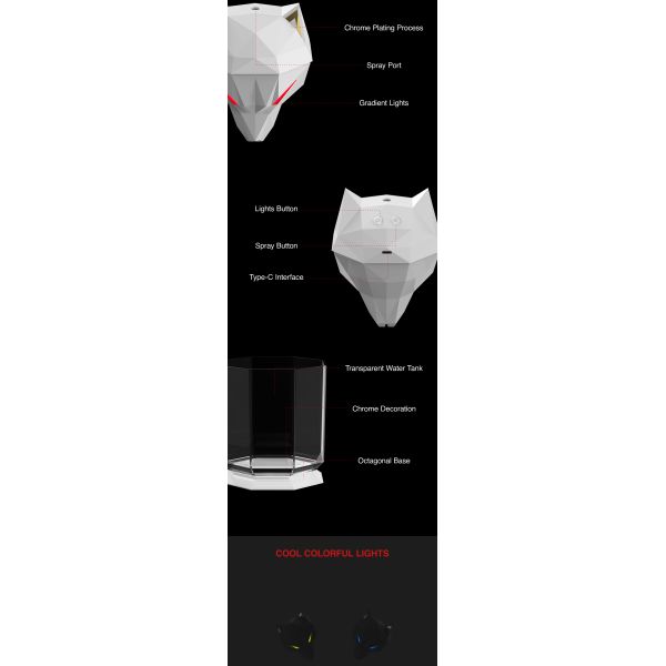 HOMEFISH 600ML Warwolf Big Capacity Air Aroma Diffuser Continuous Mist