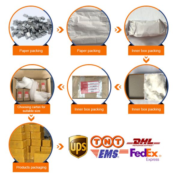 Cemented Carbide Tips / Tungsten Carbide Saw Tips For Cutting Wood Hard Materials