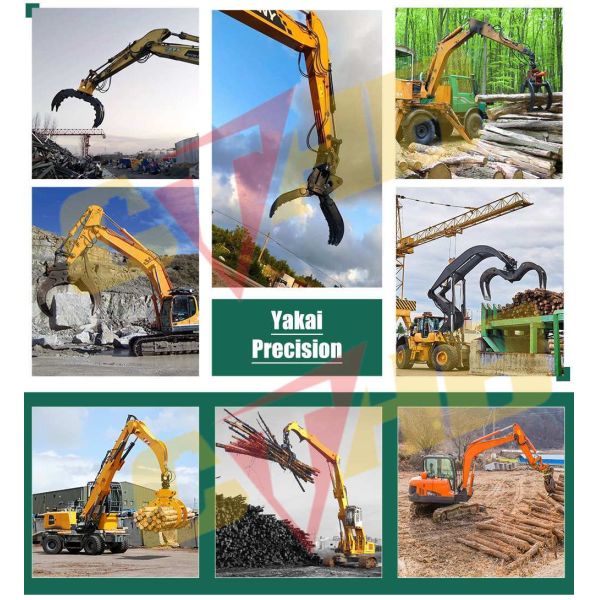 Q235B/Q345B Wood Grapple Single Cylinder Hydraulic Log Grab For 6-10ton Excavator