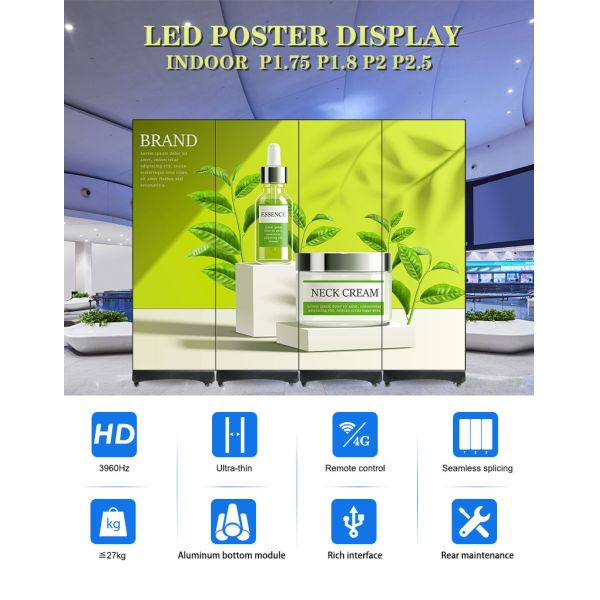 Digital Video Advertising LED Mirror Screen Indoor Ultra Thin Portable P1.75 P2 P2.5