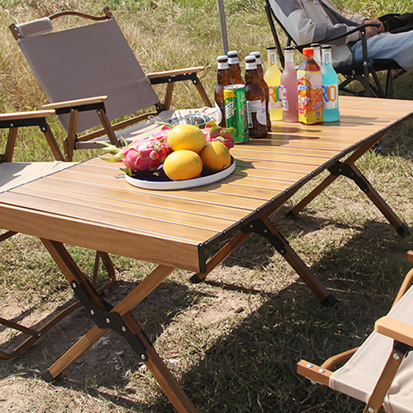Sturdy Aluminum Folding Camping Table For Outdoor Roll Up Picnic Table