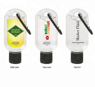Customized Portable Hand Sanitizer , 53ml Pocket Hand Sanitiser With Key Ring