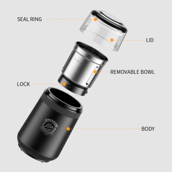 70g Battery Powered Spice Grinder SS304 Custom Logo Electric Black Pepper Grinder