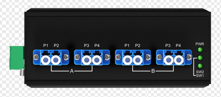 Fiber Optical Bypass Switch Module AC/DC Dual Input Singlemode LC Connector CE