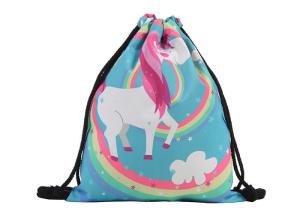 China Picnic Travel Cute Polyester Drawstring Bags Gym Sack With Logo wholesale