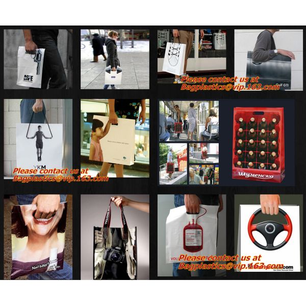 Soft loop handle 100% biodegradable plastic bags plastic bag biodegradable, COMPOSTABLE