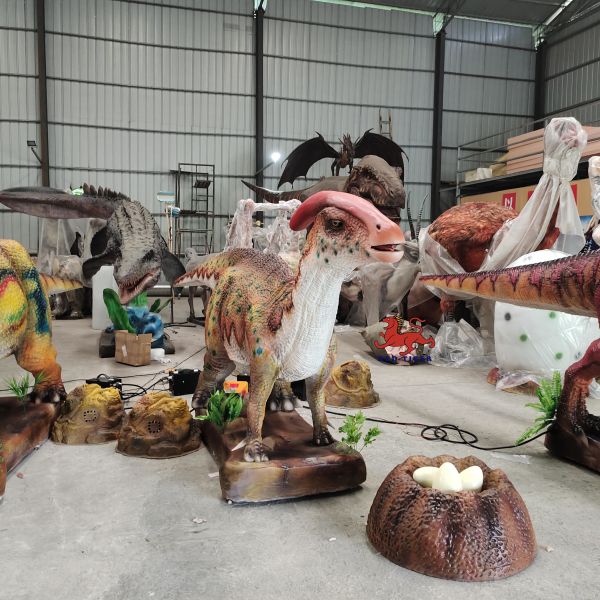 220V 380V Realistic Animatronic Dinosaur Parasaurolophus Model