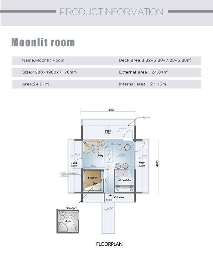 Modular Home Prefab Garden Studio With Light Steel Frame And Expansive Deck Area